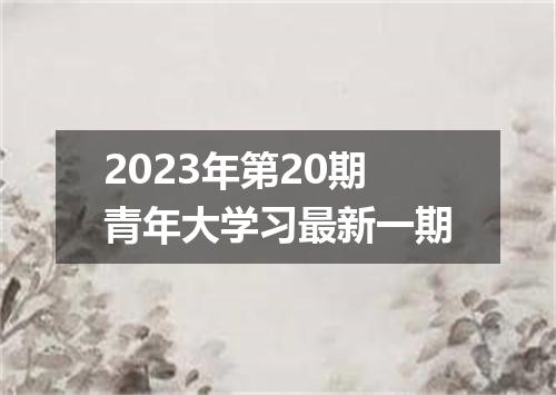 2023年第20期青年大学习最新一期