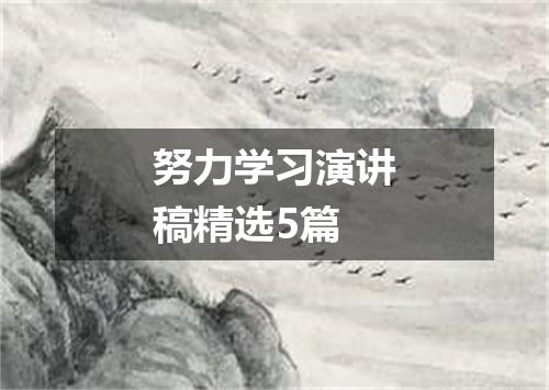 努力学习演讲稿精选5篇