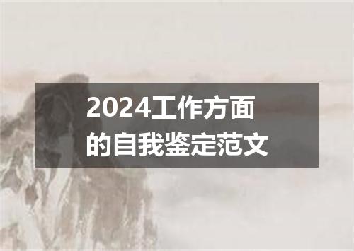 2024工作方面的自我鉴定范文