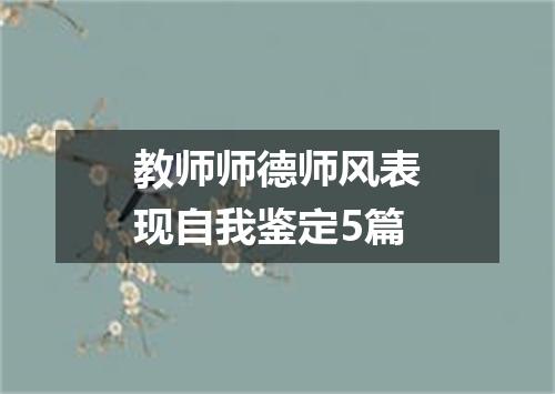 教师师德师风表现自我鉴定5篇