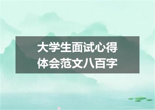 大学生面试心得体会范文八百字