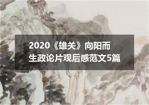 2020《雄关》向阳而生政论片观后感范文5篇