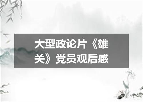 大型政论片《雄关》党员观后感