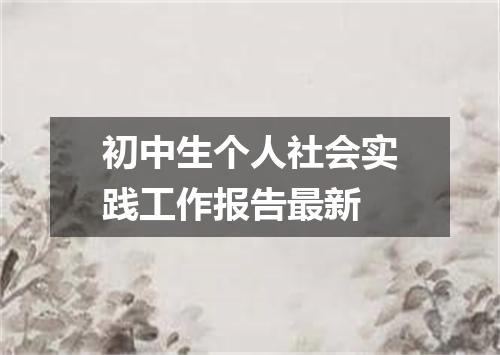 初中生个人社会实践工作报告最新