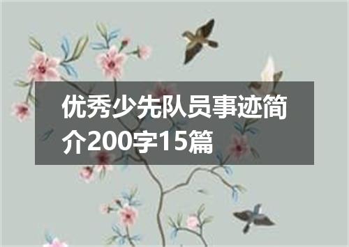 优秀少先队员事迹简介200字15篇
