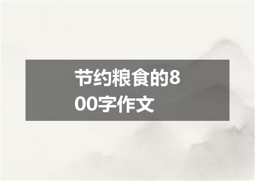 节约粮食的800字作文