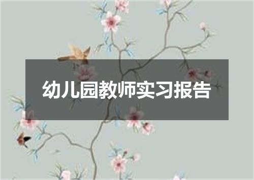 幼儿园教师实习报告