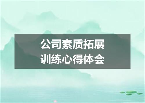 公司素质拓展训练心得体会