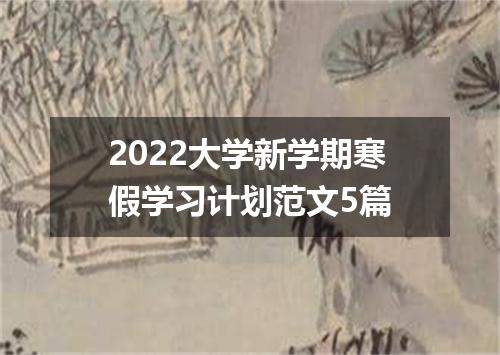 2022大学新学期寒假学习计划范文5篇
