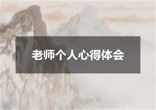 老师个人心得体会