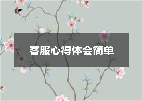 客服心得体会简单
