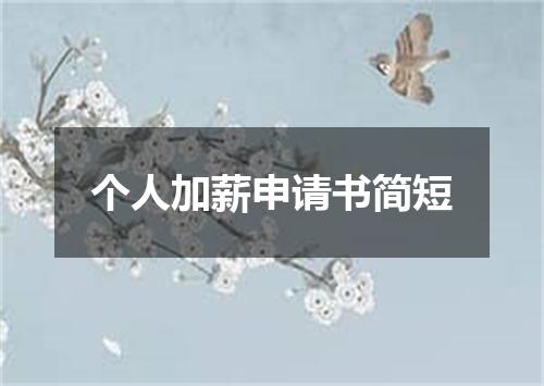 个人加薪申请书简短