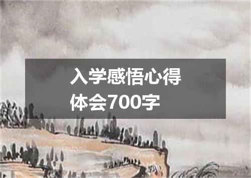 入学感悟心得体会700字
