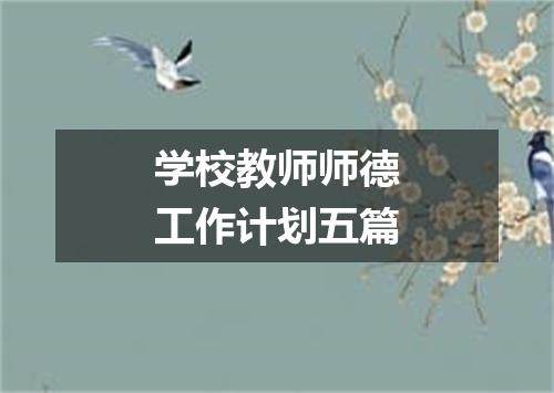 学校教师师德工作计划五篇
