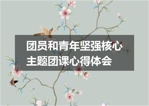 团员和青年坚强核心主题团课心得体会
