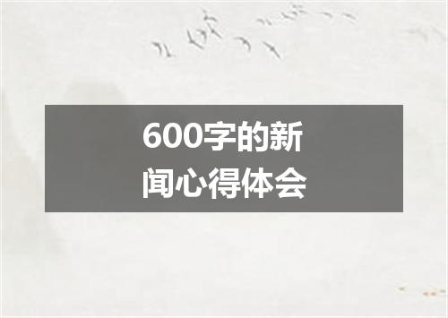 600字的新闻心得体会