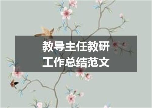 教导主任教研工作总结范文