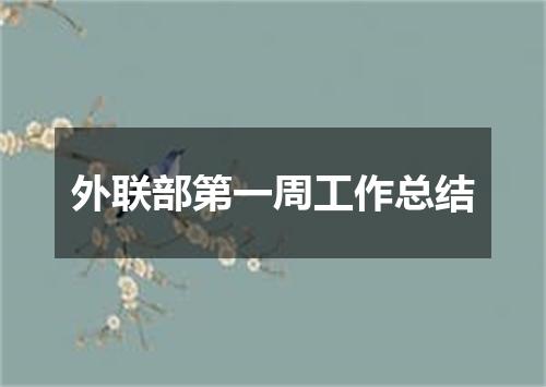 外联部第一周工作总结