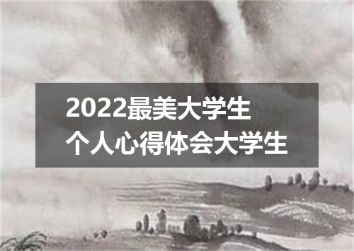 2022最美大学生个人心得体会大学生