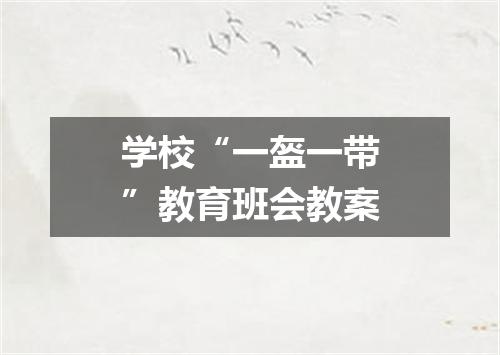 学校“一盔一带”教育班会教案