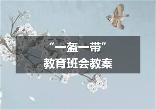 “一盔一带”教育班会教案