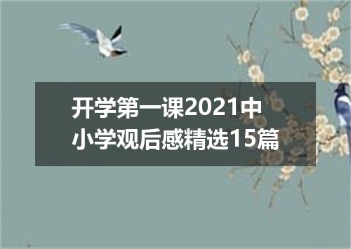 开学第一课2021中小学观后感精选15篇