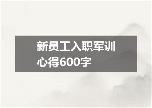 新员工入职军训心得600字