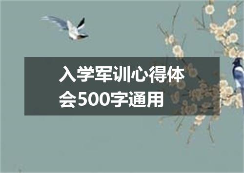 入学军训心得体会500字通用