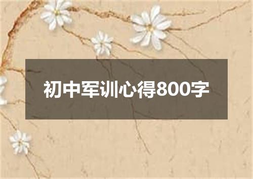 初中军训心得800字