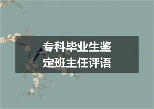 专科毕业生鉴定班主任评语