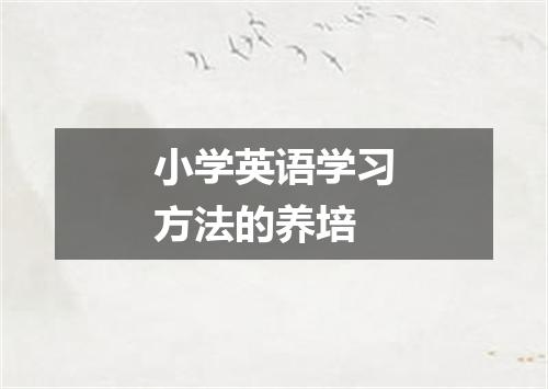 小学英语学习方法的养培