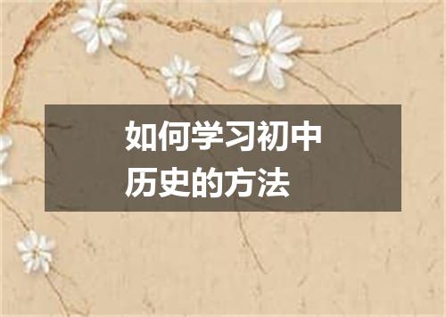 如何学习初中历史的方法