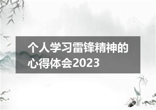 个人学习雷锋精神的心得体会2023
