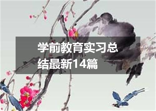 学前教育实习总结最新14篇