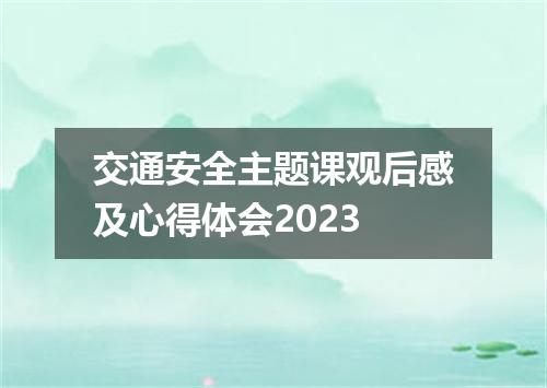交通安全主题课观后感及心得体会2023
