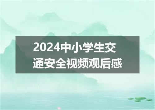 2024中小学生交通安全视频观后感