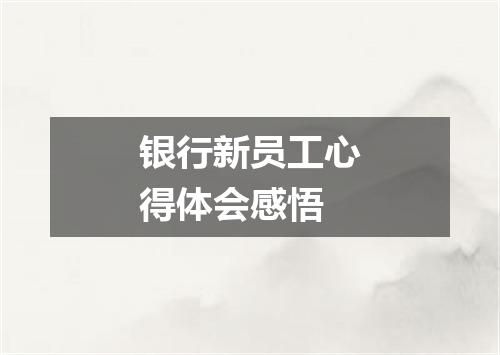 银行新员工心得体会感悟