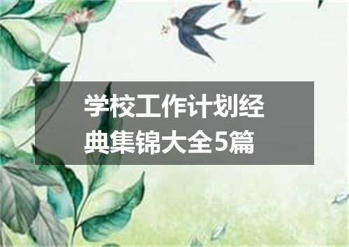 学校工作计划经典集锦大全5篇