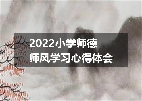 2022小学师德师风学习心得体会