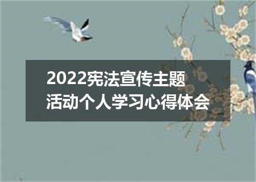 2022宪法宣传主题活动个人学习心得体会