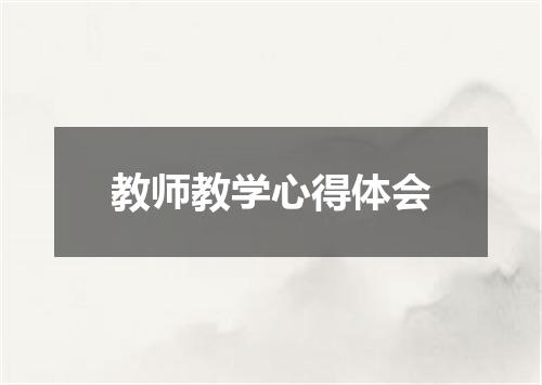 教师教学心得体会