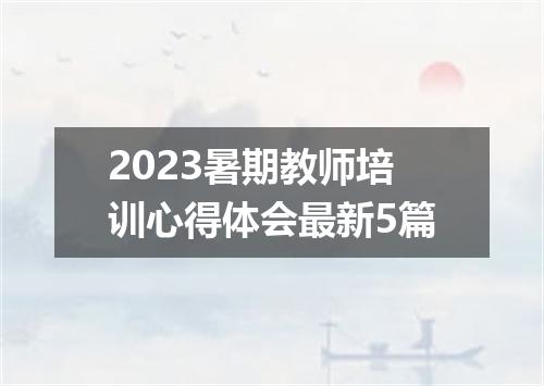 2023暑期教师培训心得体会最新5篇