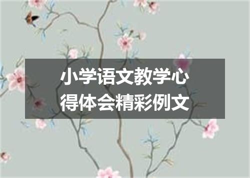 小学语文教学心得体会精彩例文
