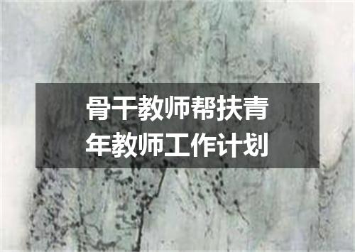 骨干教师帮扶青年教师工作计划