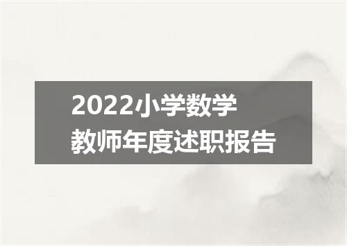 2022小学数学教师年度述职报告