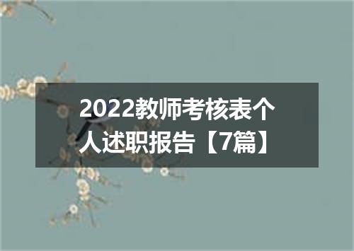 2022教师考核表个人述职报告【7篇】