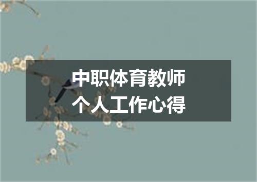 中职体育教师个人工作心得