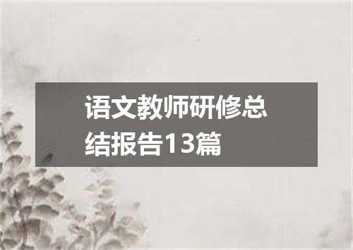 语文教师研修总结报告13篇