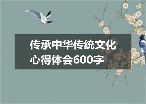 传承中华传统文化心得体会600字