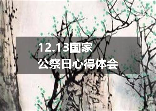12.13国家公祭日心得体会